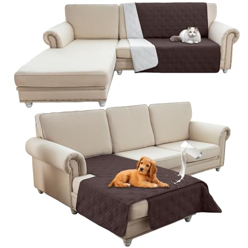 HonunG wasserdichte Haustierdecke,Sofa Decke,Hundedecke Für Unterwegs,wasserdichte Decke,Wasserfeste Decke bieten umfassende Abdeckung und Schutz für Ihre Sofa, Bett, Autositz (101x127cm,Braun) von HonunG