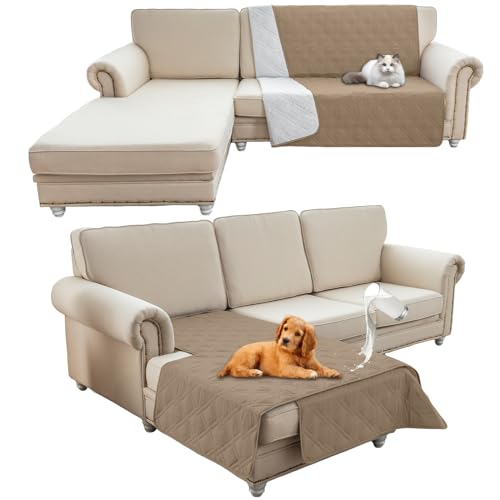 HonunG wasserdichte Haustierdecke,Sofa Decke,Hundedecke Für Unterwegs,wasserdichte Decke,Wasserfeste Decke bieten umfassende Abdeckung und Schutz für Ihre Sofa, Bett, Autositz (101x127cm,Khaki) von HonunG