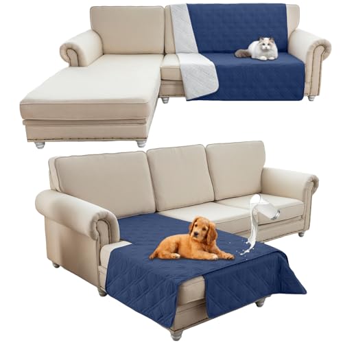 HonunG wasserdichte Haustierdecke,Sofa Decke,Hundedecke Für Unterwegs,wasserdichte Decke,Wasserfeste Decke bieten umfassende Abdeckung und Schutz für Ihre Sofa, Bett, Autositz (101x127cm,Navy Blau) von HonunG