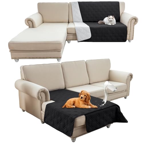 HonunG wasserdichte Haustierdecke,Sofa Decke,Hundedecke Für Unterwegs,wasserdichte Decke,Wasserfeste Decke bieten umfassende Abdeckung und Schutz für Ihre Sofa, Bett, Autositz (101x127cm,Schwarz) von HonunG