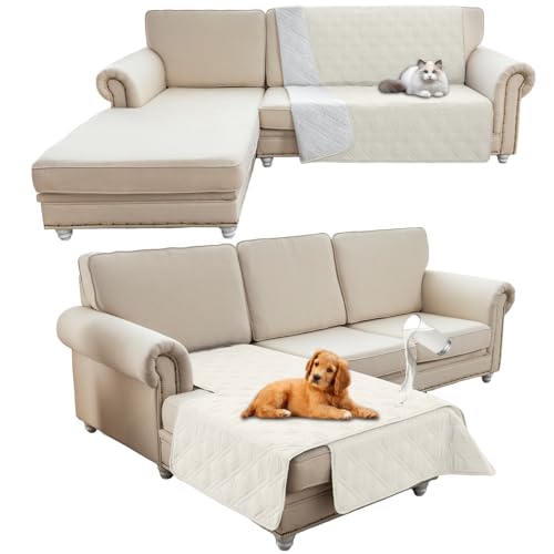 HonunG wasserdichte Haustierdecke,Sofa Decke,Hundedecke Für Unterwegs,wasserdichte Decke,Wasserfeste Decke bieten umfassende Abdeckung und Schutz für Ihre Sofa, Bett, Autositz (132x208cm,Weiß) von HonunG