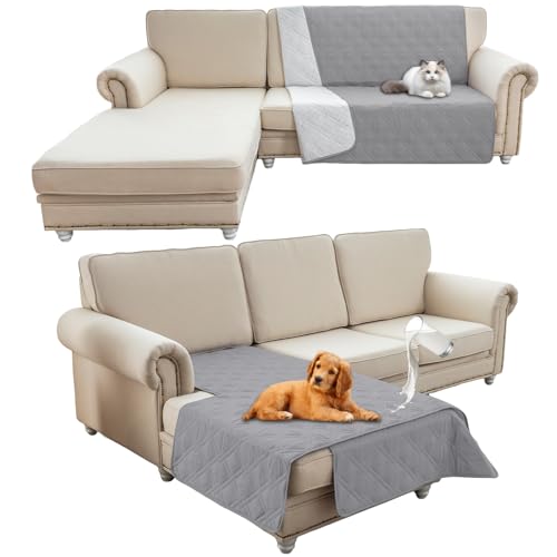 HonunG wasserdichte Haustierdecke,Sofa Decke,Hundedecke Für Unterwegs,wasserdichte Decke,Wasserfeste Decke bieten umfassende Abdeckung und Schutz für Ihre Sofa, Bett, Autositz (208x208cm,Hell Grau) von HonunG