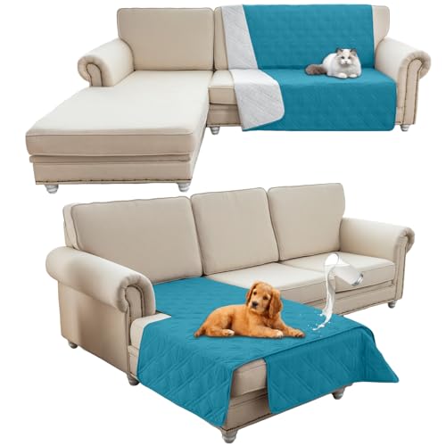 HonunG wasserdichte Haustierdecke,Sofa Decke,Hundedecke Für Unterwegs,wasserdichte Decke,Wasserfeste Decke bieten umfassende Abdeckung und Schutz für Ihre Sofa, Bett, Autositz (218x208cm,Blau) von HonunG