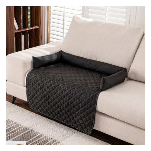 Hundedecke Sofa,Hundebett Katzenkissen Couch für Sofaschutz,Wasserfeste Rutschfester Unterseite, Möbelschutz für Kleine, Mittelgroße und Große Hunde und Katzen (75×120cm,Schwarz) von HonunG