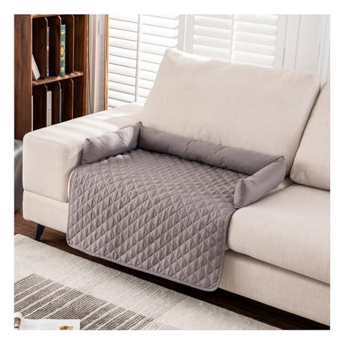 Hundedecke Sofa,Hundebett Katzenkissen Couch für Sofaschutz,Wasserfeste Rutschfester Unterseite, Möbelschutz für Kleine, Mittelgroße und Große Hunde und Katzen (75×75cm,Hellgrau) von HonunG