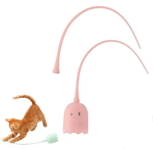 Hooneme Cat Wand Toy, Swinging Tail Cat Toy, Automatic Silicone Tail Teaser Toy 2 In 1, Interactive Cat Toys, Interactive Cat Wand Toys, Automatic Cat Toys Rechargeable Cat Wand Toy von Hooneme