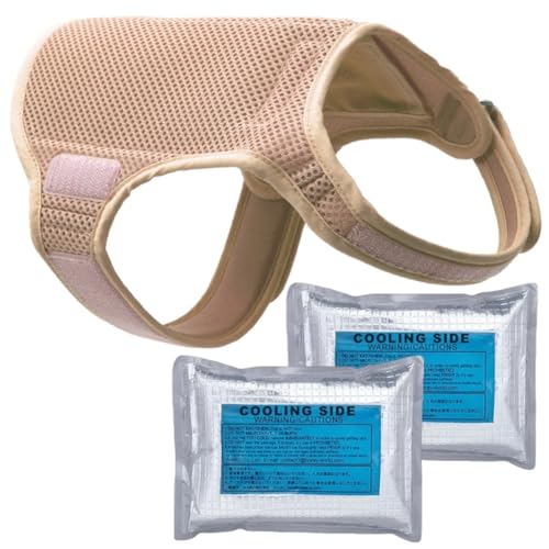 Horay World Kühlweste für Hunde - Kühlweste Hund mit innovativen Kühlakkus (XL, Beige) von Horay World