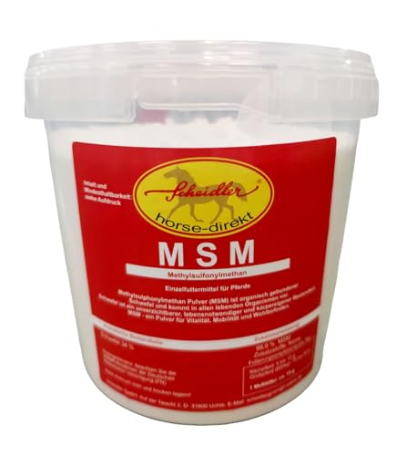 Scheidler horse-direkt MSM (Methylsulfonylmethan) 1500g organischer Schwefel, hochrein, 34% Schwefel für Pferde, Ponys - inkl. Messlöffel von Scheidler horse-direkt