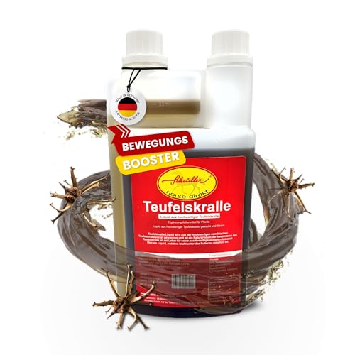 Scheidler horse-direkt Teufelskralle Liquid für Pferde 1000ml – Flüssiger Booster für mehr Bewegungsfreude – 100% Natürliches Ergänzungsfutter – Alternativ zu Teufelskralle Pulver/Pellets von Scheidler horse-direkt