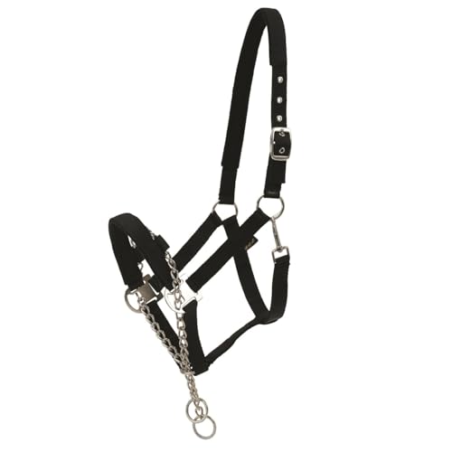 HorseGuard Halfter mit Kette schwarz Kontroll-Halfter mit Kette Hengsthalfter von Horse Guard