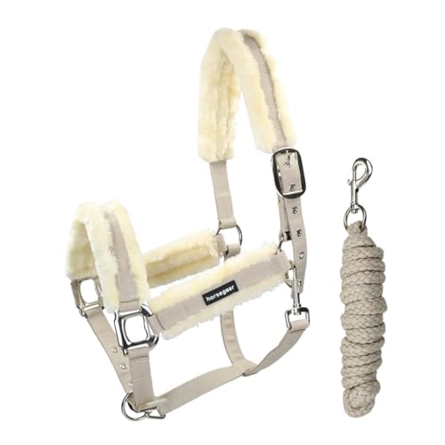 Horsegear Halfterset HGFarnham Beige - Cob/VB von Horsegear