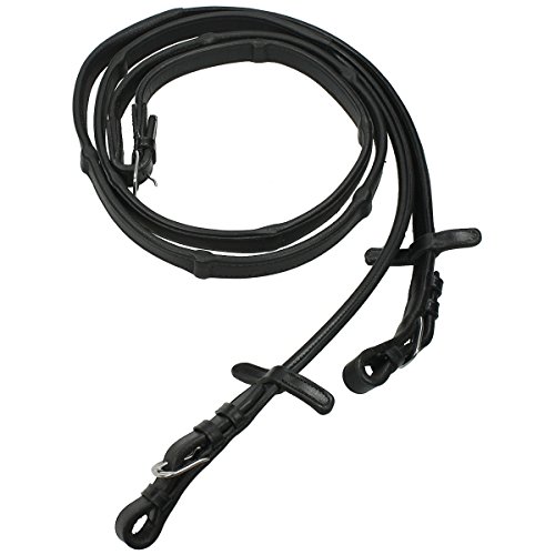 Horsegear Lederzügel mit eingearbeiteten Lederstoppern Schwarz - Schwarz von Horsegear