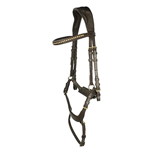 Horsegear Trense Quasar Braun-Gold - Cob/VB von Horsegear