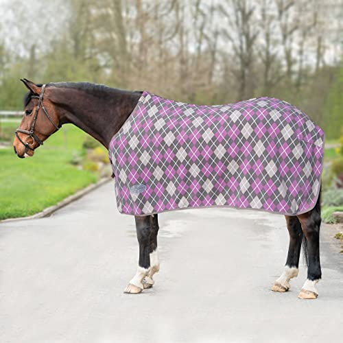 Horsenjoy Fleece-Abschwitzdecke Dalia (155 cm, Grau-Rosa) von Horsenjoy