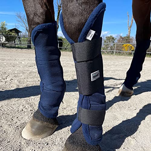 Horses Stichiere Fliegenschutz Fly Stop Blau Full Set zum Reiten, weich und strapazierfähig, maximaler Schutz vor Verletzungen und Wunden von Horses