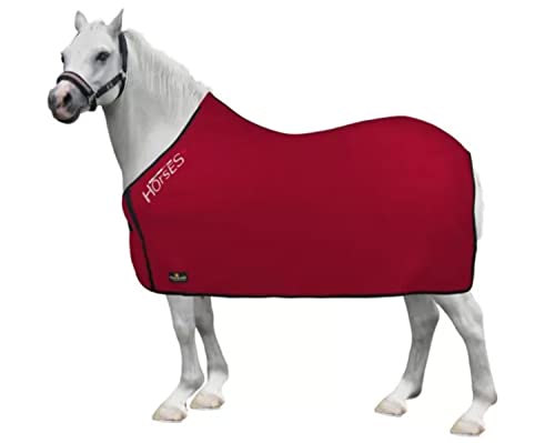 Horses, Fleece Decke Basic Pony, Weich und Bequem, Ideal für Transport und Feierabend (100 cm, Rot) von Horses