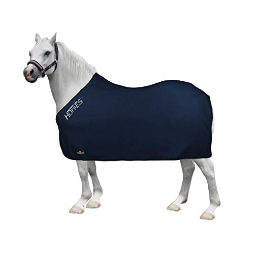 Horses, Fleece Decke Basic Pony, Weich und Bequem, Ideal für Transport und Feierabend (90 cm, Blau) von Horses