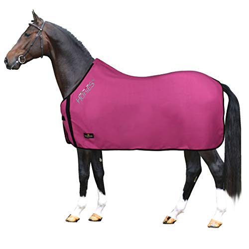 Horses, Fleece Pferdedecke, Basismodell, weich und bequem, ideal für Transport und Feierabend, Größe XS-120cm bis XXL-162cm, in verschiedenen Farben erhältlich (Rosa-120 cm) von Horses