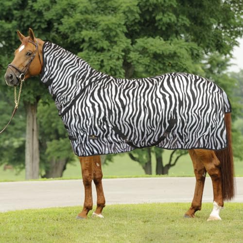 Horses, Fliegendecke mit Zebra-Plus-Kragen, maximaler Schutz, Komfort und Stil für Ihr Pferd, leicht und langlebig (128 cm) von Horses