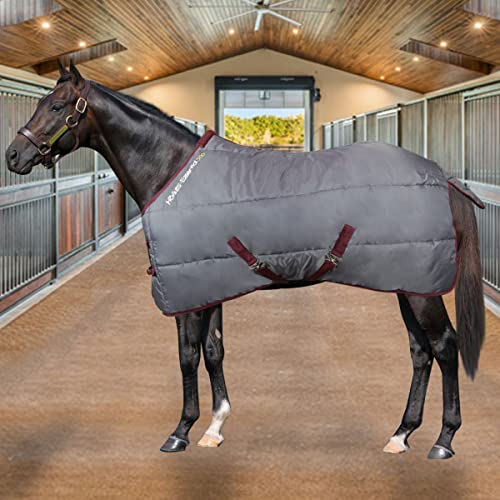 Horses Decke Box Essential 300 g Grau 128 cm, hervorragende Verarbeitung, nützlich zum Schutz Ihres Pferdes vor Temperaturschwankungen, Regen und Insekten von Horses