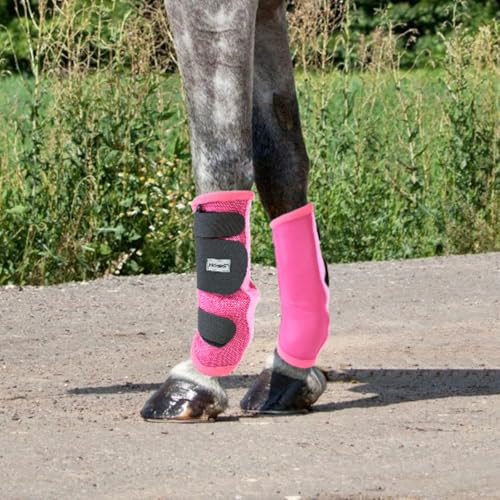 Horses Fliegenschutz, Zubehör zum Reiten, leicht und ergonomisch, ideal für Pferde und Ponys, Reiter und Amazonen (Rosa, Full) von Horses