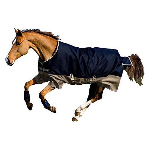 Horseware Amigo Mio Turnout Lite 0g - Navy & Tan with Navy - Weidedecke, Groesse:115 von Horseware