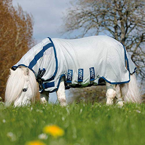 Horseware Amigo Petite Bug Rug Pony - Silver/Navy von Horseware