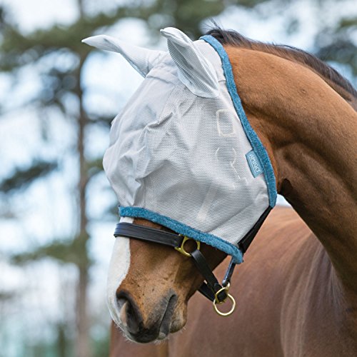 Horseware Fliegenhaube " AMIGO FLY MASK " Größe Vollblut, Farbe silber von Horseware