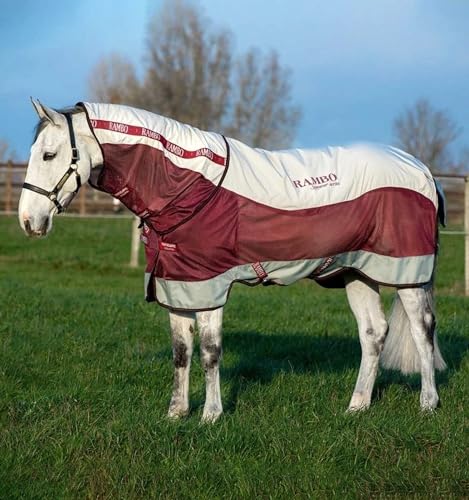 Horseware Rambo Summer Series 0g - Grey/Burgundy, Größe:140 von Horseware