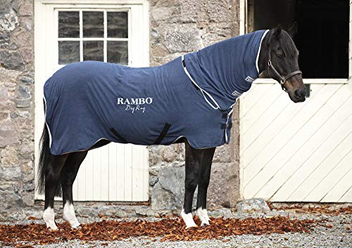 Horseware Rambo Dry Rug - Trockende Decke für Pferde - Navy/Silver von Horseware