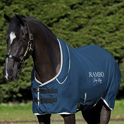 Horseware Rambo Dry Rug Supreme - Navy/Silver: Pferd-Decke, Polyester, Dunkelblau von Horseware