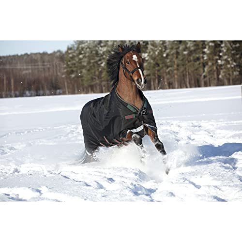 Horseware Rambo Original with Leg Arches Turnout Medium 200g - Black/Green von Horseware