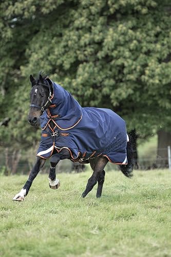 Horseware Rambo Supreme Turnout Lite 50g - Navy/Orange von Horseware