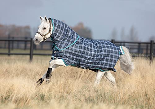 Horseware Rhino Pony Plus Turnout 57 Navy Check/Teal von Horseware