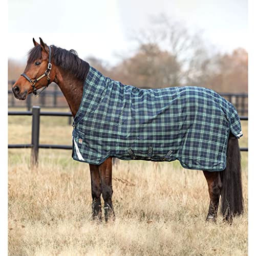 HORSEWARE Ireland Rhino Wug Pferdedecke mit variabler Schicht, mittelschwer, wasserdicht, atmungsaktiv, 250 g, Jägerkaro, Grün und Marineblau, 75 von Horseware