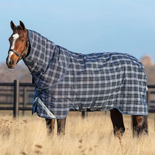 Horseware Rhino Plus Turnout lite, Navy Check/Indigo, 145 cm von Horseware