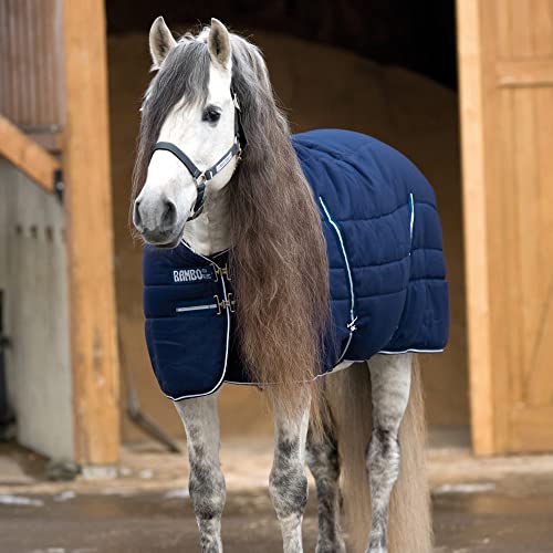 Horseware Rambo Stable Decke für Pferde, Polyester, Blau, Winter, Witterungsbeständig, Rundhalsausschnitt, 1 Stück von Horseware