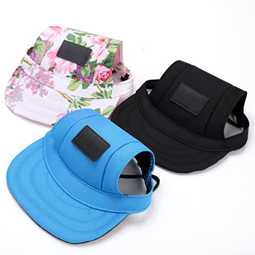 haozaikeji HundeBaseballkappe Hund Sonnenhut Hundehüte mit Ohrlöchern Hund Sport Hut Verstellbar Hund Outdoor Baseball Cap Hund Sommer Kappe mit Umhängeband Hund Trucker Hüte für kleine, mittelgroße von haozaikeji