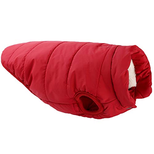 Hundemantel mit Fleece gefütterte Hundejacke, extraweiche, Winddichte, Cozy Warm Hundeweste für Winter,WeinRot,2XL: Chest (72CM) von HotYou