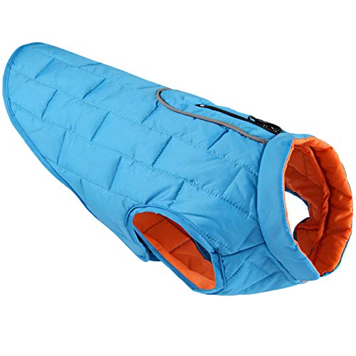 wasserdichte Hundemantel, Haustier Winterbekleidung Snowproof, Warme Haustier Jacke Hundejacke Hundepullover für Hunde,Blau,L: Chest (65-86CM) von HotYou