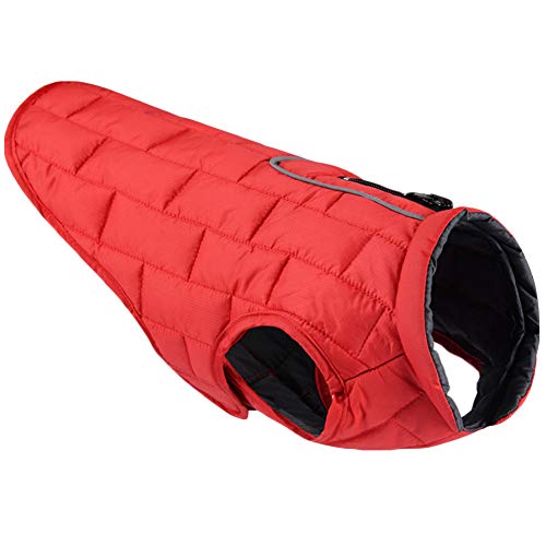 wasserdichte Hundemantel, Haustier Winterbekleidung Snowproof, Warme Haustier Jacke Hundejacke Hundepullover für Hunde,Rot,XL: Chest (74-98CM) von HotYou