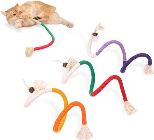 Katzenspielzeug Selbstbeschäftigung Katzen Zubehör Katzenzubehör Spielzeug Interaktives Cat Toys Kitten Katze Zahnpflege Set Interaktiv Sachen Indoor Katz Sisalseil Bissfest Sicheres Kauen 3pcs von Hoterlet