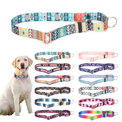 Martingale Hundehalsband, verstellbar, weiches Nylon mit speziellem Design, niedliche Muster, rutschfest, kein Entkommen, begrenztes Würgen, für kleine, mittelgroße und große Hunde, Dobermann, Maya, S von Hotlion