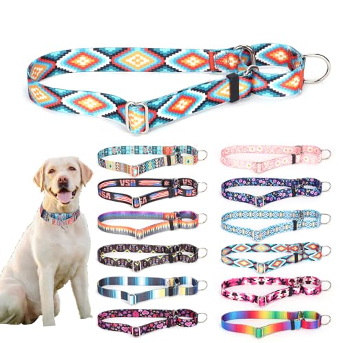 Martingale Hundehalsband, verstellbar, weiches Nylon mit speziellem Design, niedliche Muster, rutschfest, kein Entkommen, begrenztes Würgen, für kleine, mittelgroße und große Hunde, Dobermann, Raute, von Hotlion