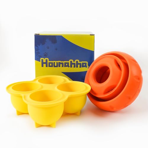 Hounahha 【Gefrierbares befüllbares Hundespielzeug】 Langlebiges Kauspielzeug aus Gummi mit Silikon-Leckerli-Tablett, lenkt Ihren Welpen von Langeweile ab, wiederverwendbar und spülmaschinenfest, für von Hounahha