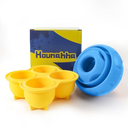 Hounahha 【Gefrierbares befüllbares Hundespielzeug】 Langlebiges Kauspielzeug aus Gummi mit Silikon-Leckerli-Tablett, lenkt Ihren Welpen von Langeweile ab, wiederverwendbar & spülmaschinenfest, für von Hounahha