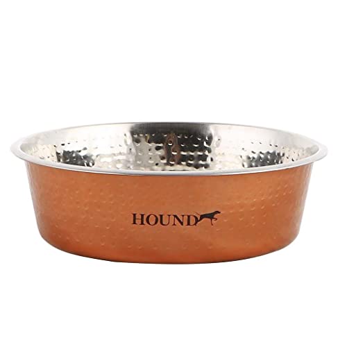 Hound Futternapf, Edelstahl, gehämmert, Antik-Kupfer-Finish, S, 90 g von Hound