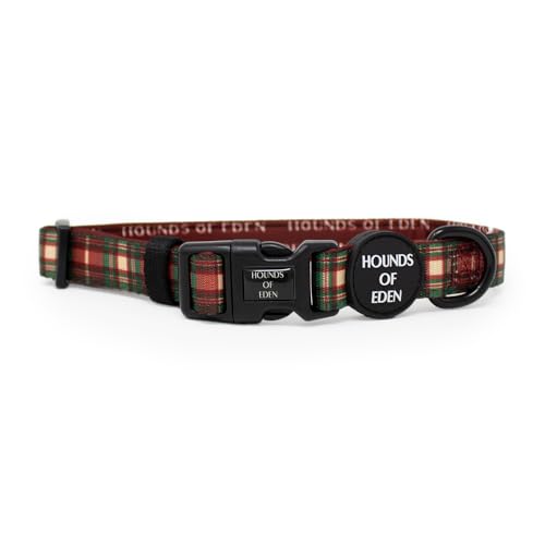 Tartan Me Up Hundehalsband, Schottenkaro-Design, Größe L, Rot / Creme von Hounds of Eden