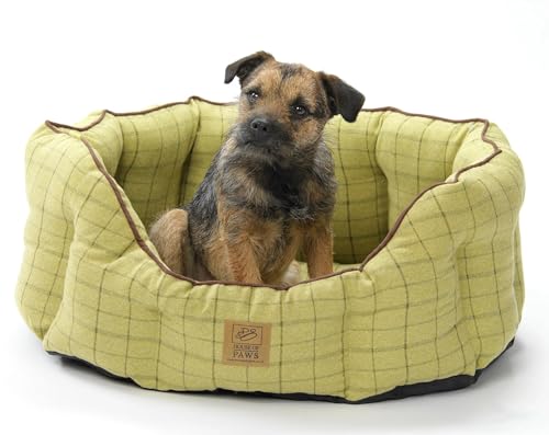 House of Paws Green Tweed Kuschelbett, oval, 740 g von House of Paws