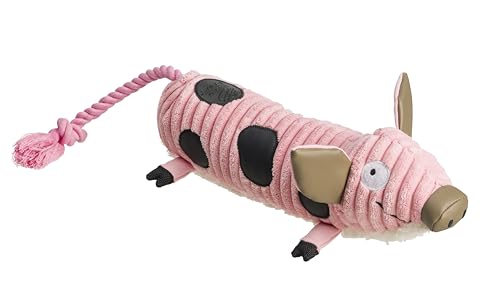 House of Paws Pig Jumbo Cord Hundespielzeug – weicher Plüsch mit Quietscher von House of Paws